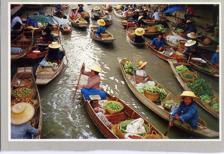THAILANDE---RAJCHABURI, The Floating Market(marché Flottant) At DAMNERNSADUOK Années 80 --BELLE CARTE-- - Thaïlande