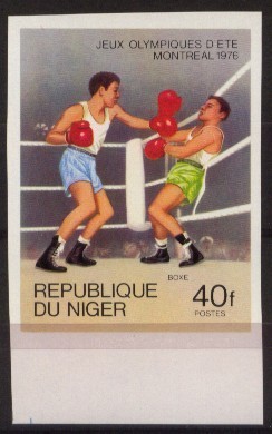 NIGER JO 1976 BOXING IMPERFORATED - Boxeo