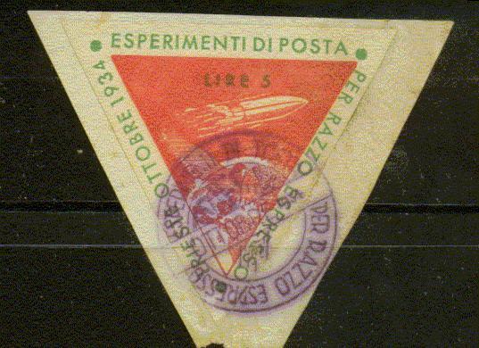 ITALIE TRES RARES VIGNETTES D' ESSAIS PAR CATAPULTE Obl. 1934 - Poste Aérienne