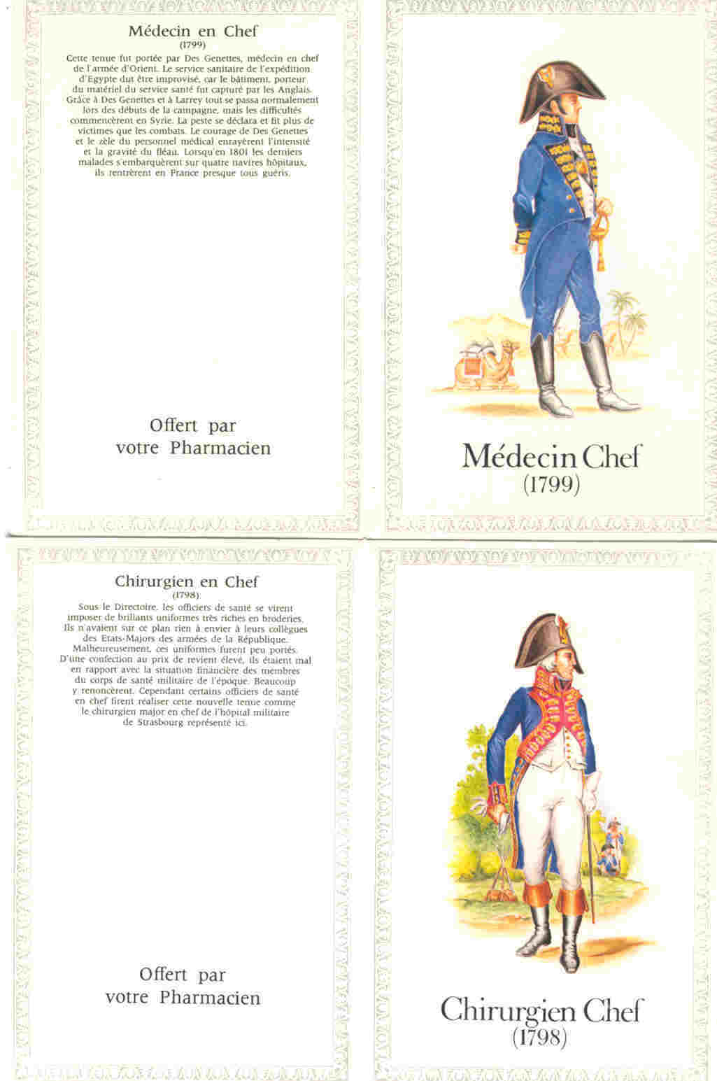 Lot De 2 Calendriers De Poche - Médecin Chef & Chirurgien Chef ( Pub Pharmacie ) - Autres & Non Classés