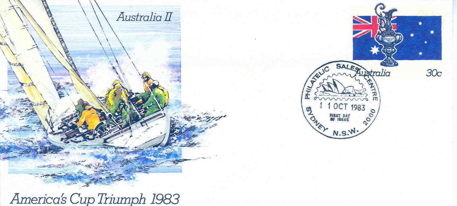 VOILE AUSTRALIE 1983 ENTIER POSTAL COUPE DE L´AMERICA - Sailing