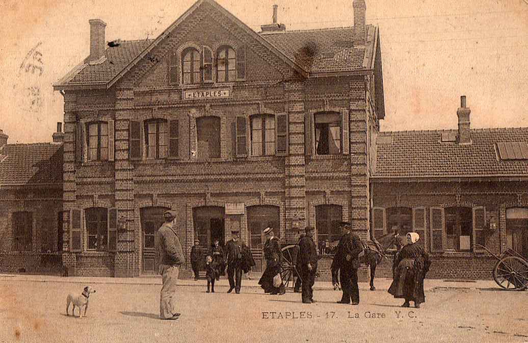 62 ETAPLES La Gare, Bien Animée, 1909 - Etaples