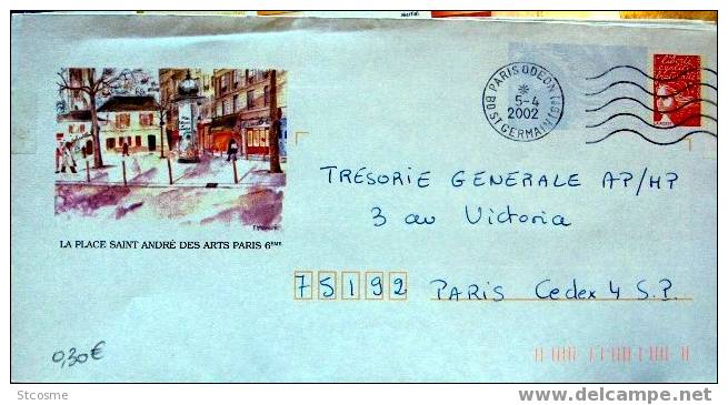 D75-46 Entier Postal / Postal Stationnery / PAP Place St André Des Arts à Paris 6° (75) - PAP: Aufdrucke/Luquet