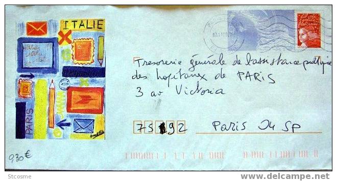 D75-66 Entier Postal / Postal Stationnery / PAP Paris Italie - 13° Adt  (75) - PAP: Aufdrucke/Luquet