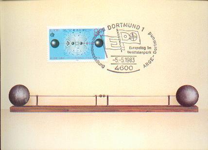 ALLEMAGNE BUND DORTMUND 1983 EUROPA CEPT CARTE MAXIMUM NUM.MICHEL 1176 TECHNIQUES TELEVISION HERTZ - 1983