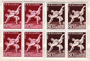 1958 Sport Wrestling World Cup 2v.-MNH Block Of Four  BULGARIA / Bulgarie - Lucha