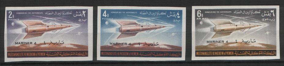 YEMEN 1965 SURCHARGE "MARINER IV" NON DENTELE YT 173/174 + PA 46 ** - Asie