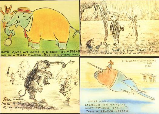 (4) Comic Elephants And Rabbits - By Sir Henry Thornhill - Elephants