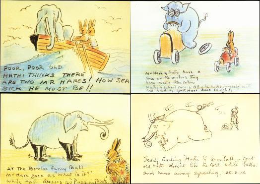 (4) Comic Elephants And Rabbits - By Sir Henry Thornhill - Elefantes