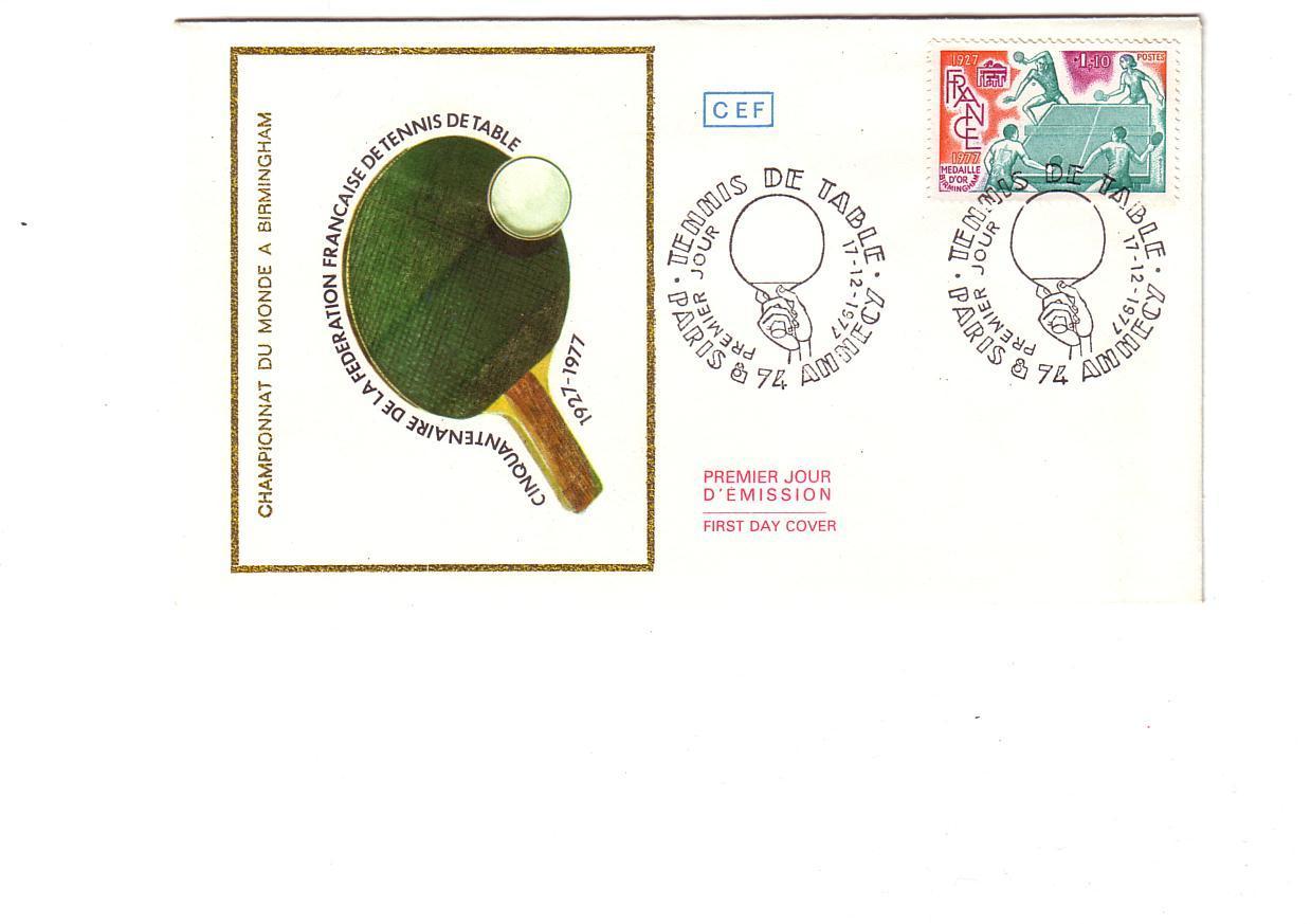 ANNECY (HAUTE SAVOIE) 1977 : FDC Championnat Du Monde De TENNIS DE TABLE - Tenis De Mesa