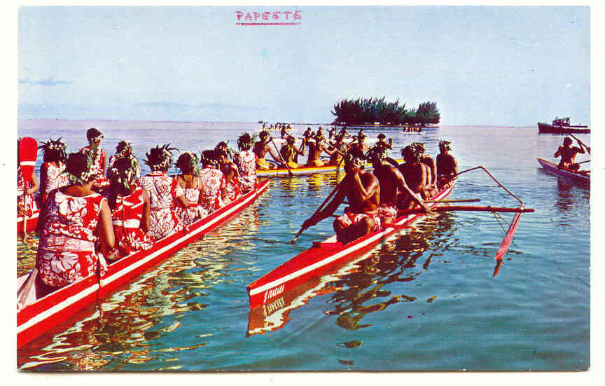 Cours De Piroques Au 14 Juillet . Canoe Racing.tahiti - Polynésie Française