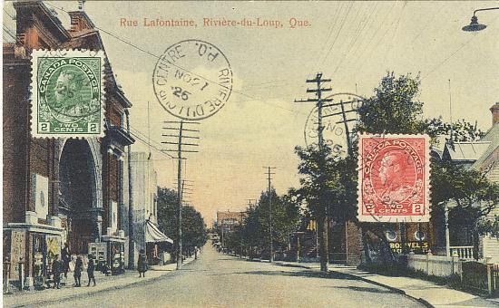 Canada Quebec Riviere Du Loup Rue Lafontaine  Couleur Timb. 1926 S. Belle Edit. - Autres & Non Classés