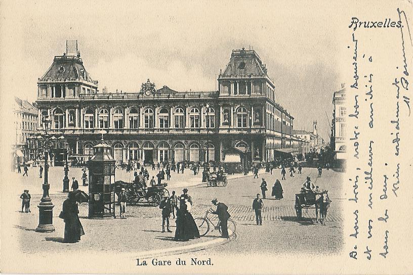 Brussel La Gare Du Nord Animé 1917 (d509) - Schienenverkehr - Bahnhöfe
