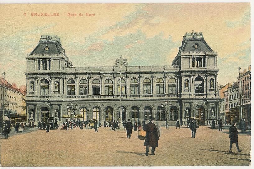Brussel Gare Du Nord Animé Kleurkaart (d517) - Spoorwegen, Stations