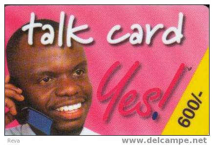 KENYA 600  SHS  PINK GSM  MOBILE   CARD AFRICAN  MAN  ON  PHONE - Kenya