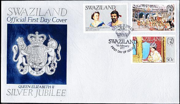 Swaziland FDC - Queen Elizabeth 11 Silver Jubilee 1977 - Embossed - Swaziland (1968-...)