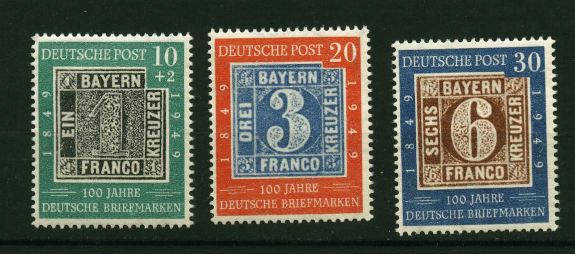 Allemagne Bizone ** N° 76 à 78 -  Centenaire Du Timbre Allemand - Unused Stamps