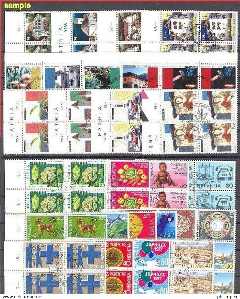 SWITZERLAND - SUPERB  COLLECTION ~1976-1999 - ALL USED BLOCKS OF 4! - Collections