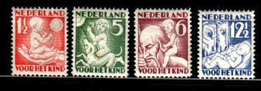 Ned 1930 Kinder Zegels Mint Hinged 232/235 # 347 - Unused Stamps