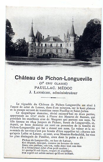 Château De Pichon Longueville, Pauillac Médoc - Pauillac