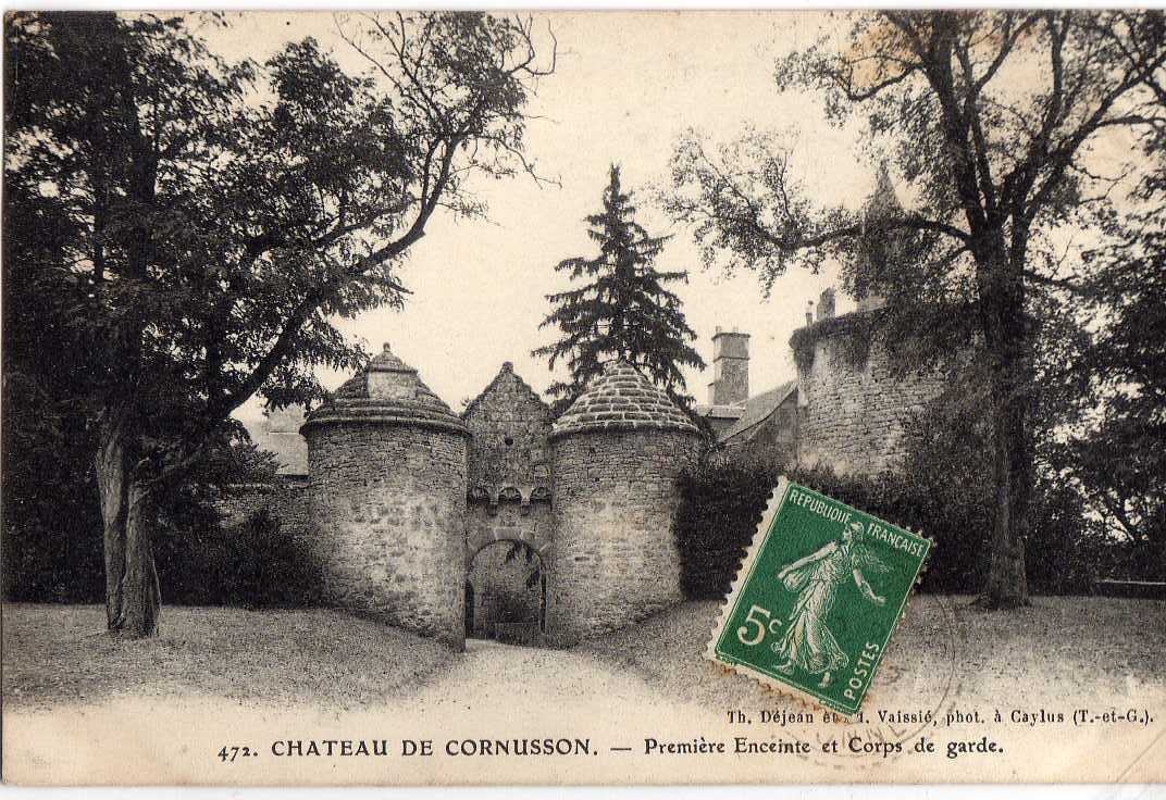 82 CAYLUS (environs) Cornusson, Le Chateau, Première Enceinte Et Corps De Garde 1906 - Caylus
