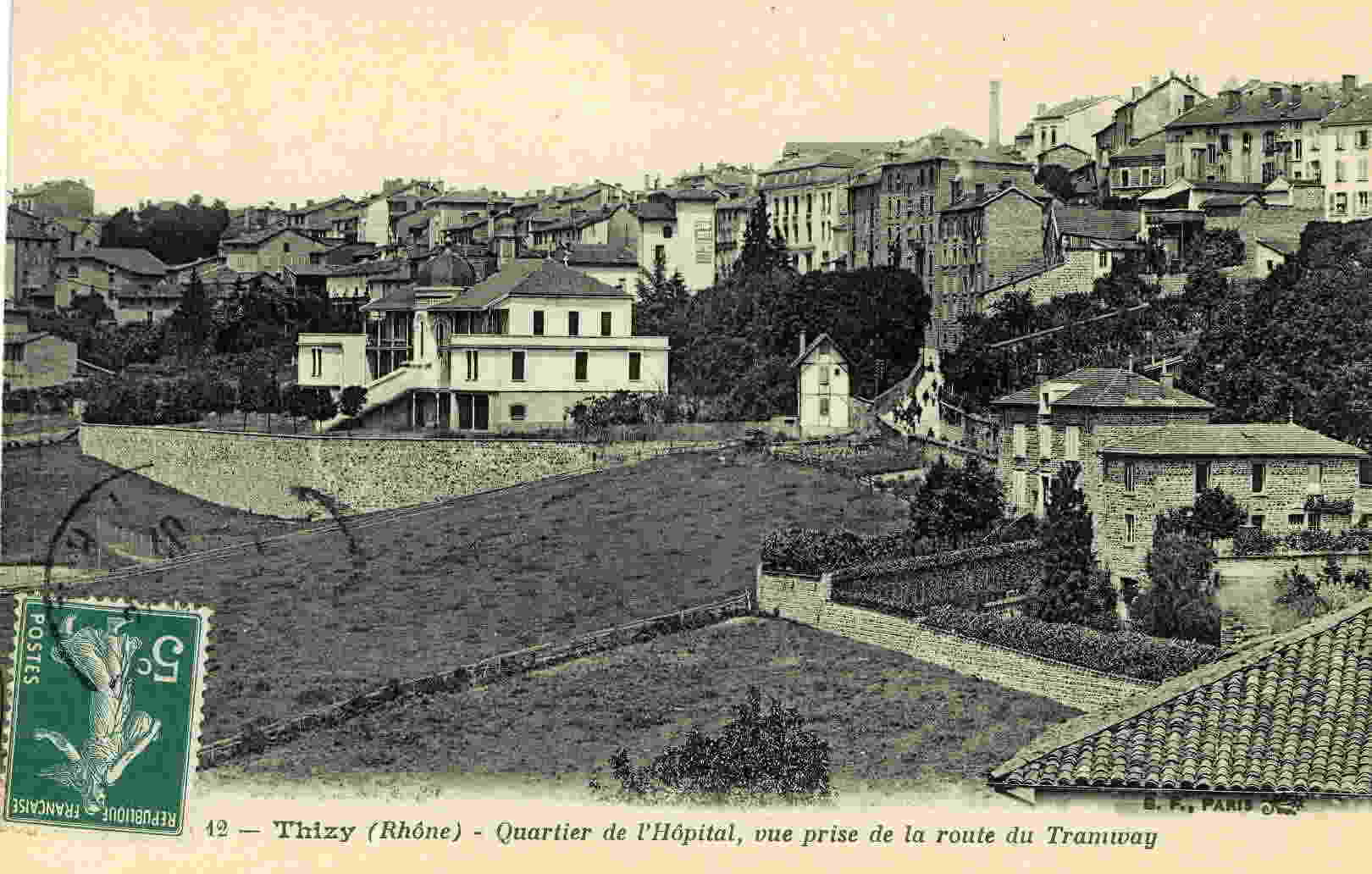 THIZY - Quartier De L'Hôpital,vue Prise De La Route Du Tramway - Thizy
