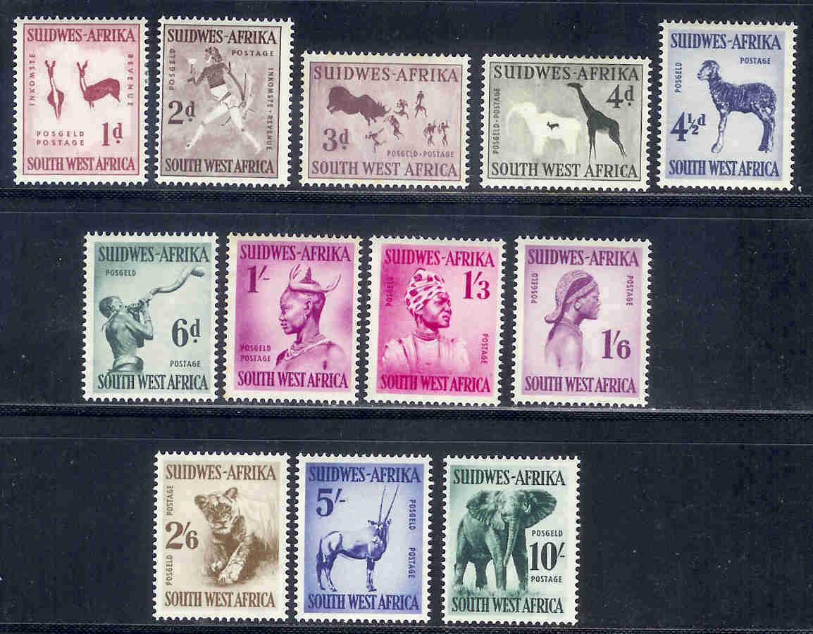 SWA 1954 Mint Hinged Stamp(s) Definitives 279-290 #898 - Namibia (1990- ...)