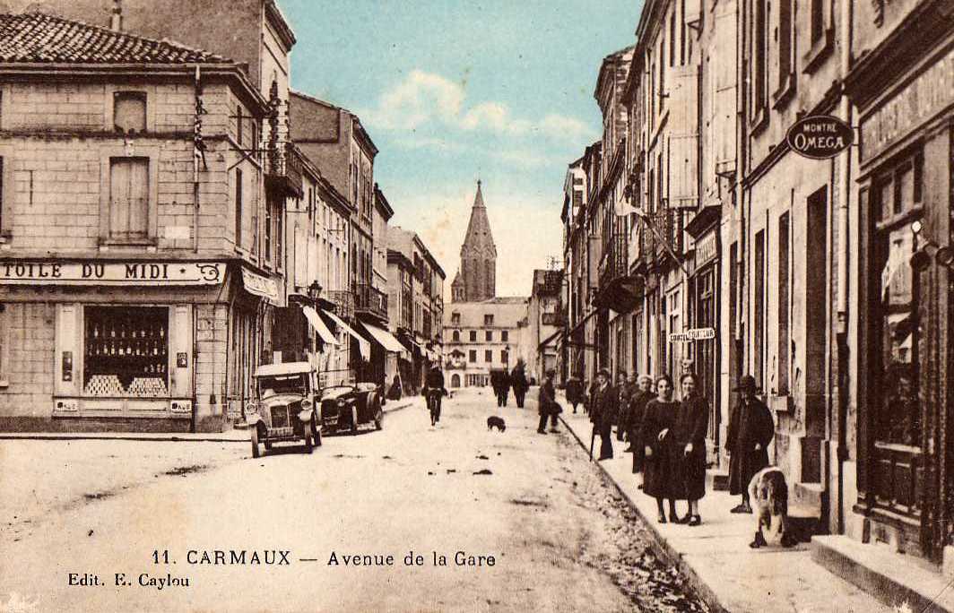 81 CARMAUX Avenue De La Gare, Animée, Automobile, Commerces 191? - Carmaux