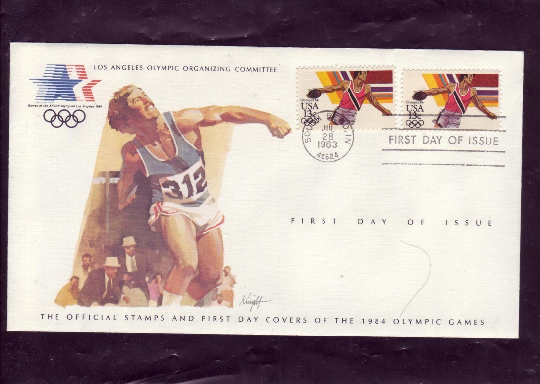 USA       FDC         Jeux Olympiques 1984        Lancer   Du Disque - Sommer 1984: Los Angeles