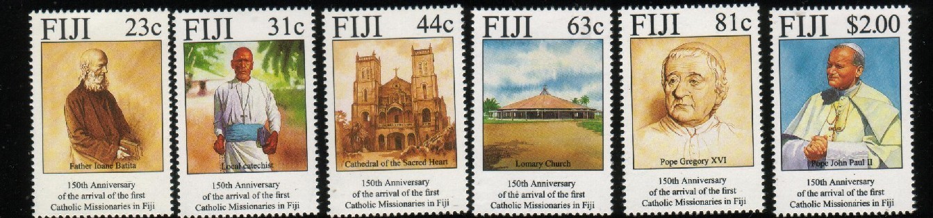 FIJI 1995 150 YEARS OF CATHOLIC MISSION SET OF 6 NHM - Fiji (1970-...)