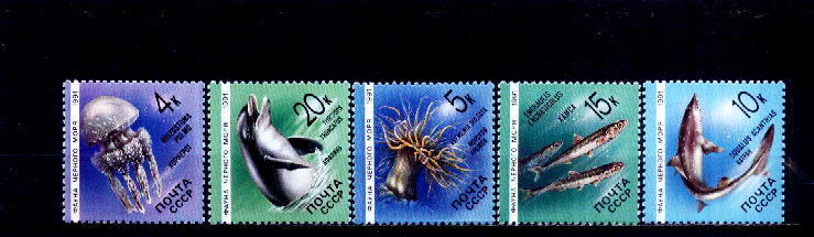 C1002 - Russie 1991 - Yv.no.5818/22 - Neufs** - Delfines