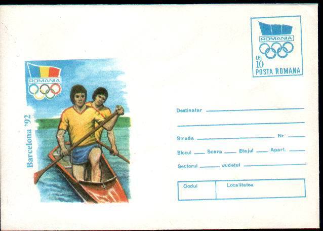 Romania,rowing, Stationery,cover Olympic Games,1992,Barcelona - Rudersport