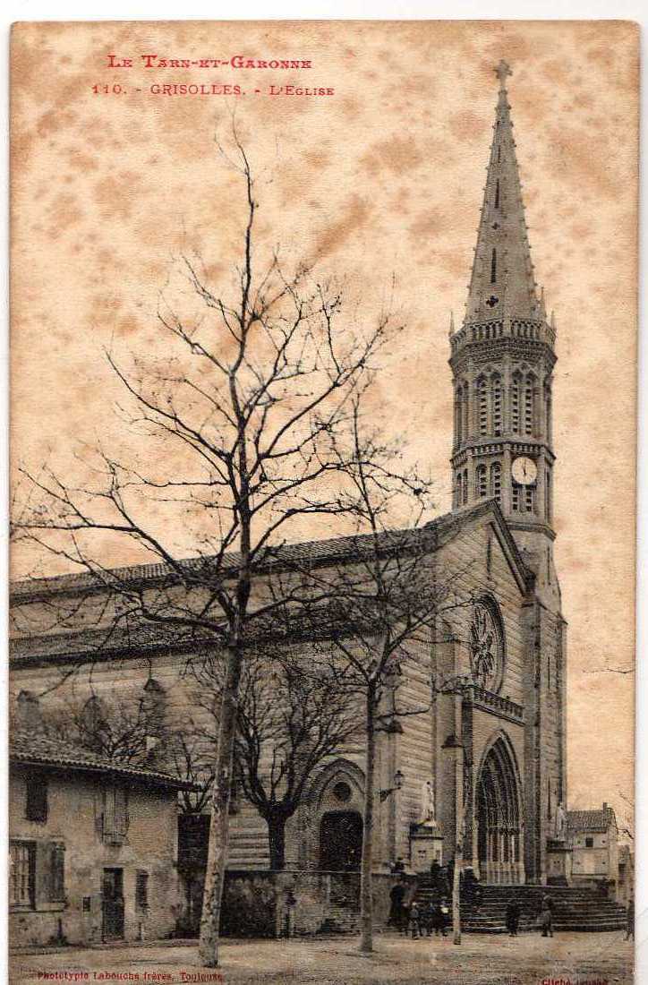 82 GRISOLLES L' église Dos 1900 - Grisolles