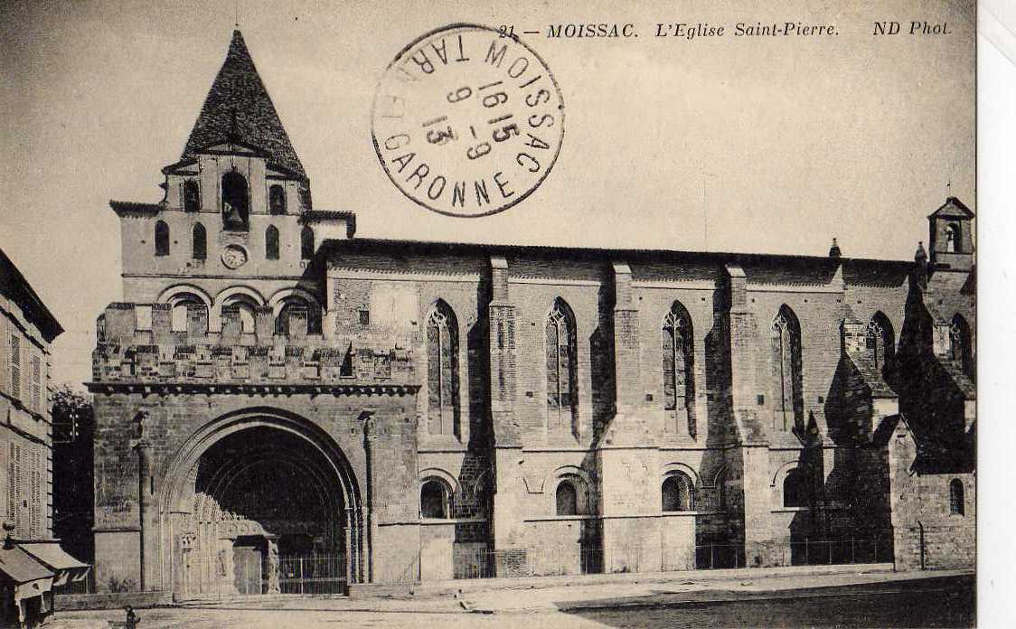 82 MOISSAC Eglise St Pierre Lot De 3 Cartes, Vue, Portail Du XIIeme,Sanctuaire 1913 - Moissac