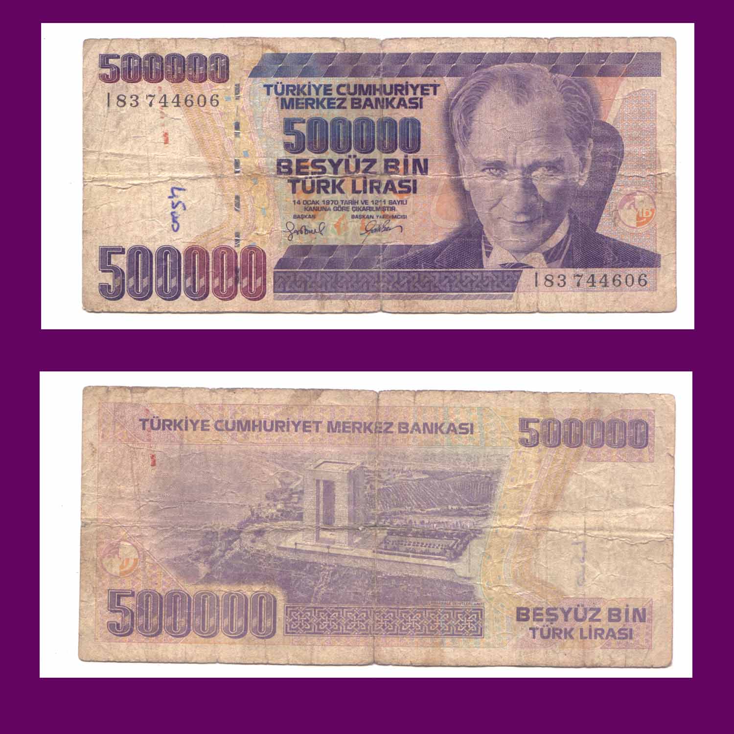 500 000 LIRASI 1970 - Turquie