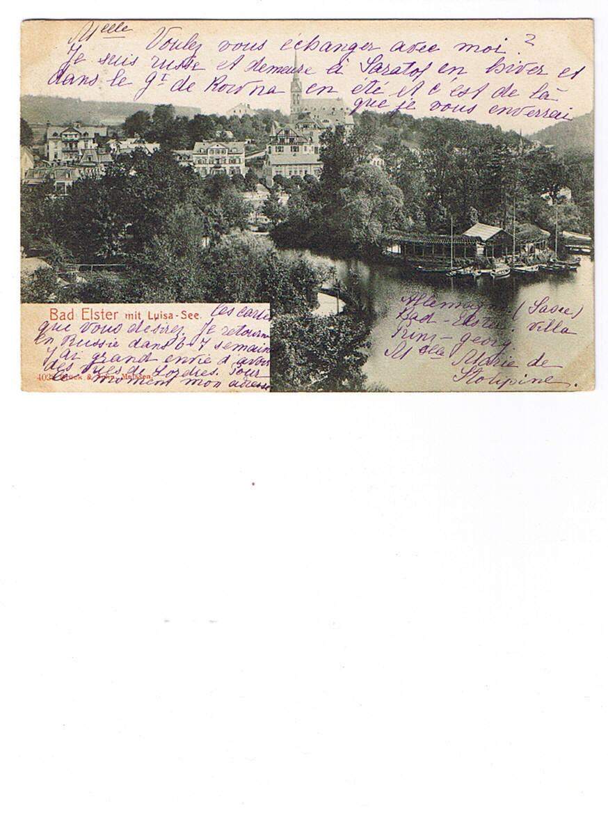 BAD ELSTER  Mit Luisa See     Carte Circulée 1904  Dos Non Séparé - Bad Elster