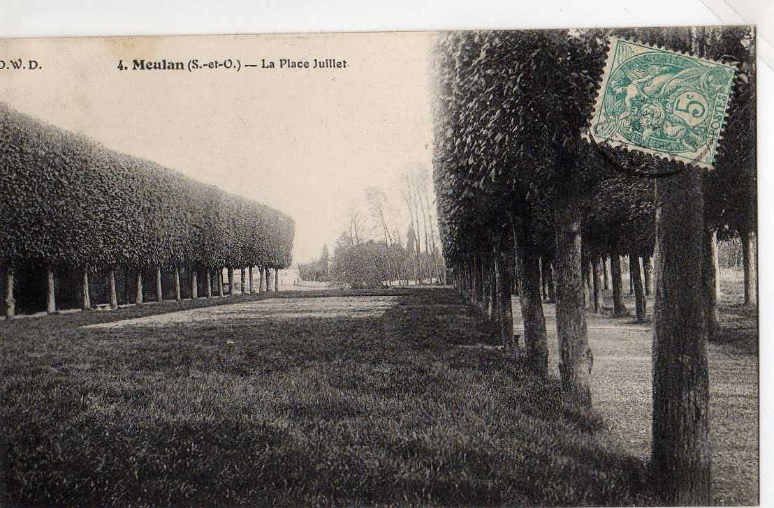 78 MEULAN Place Juillet, Promenade, Ed DWD 4, 1905 - Meulan