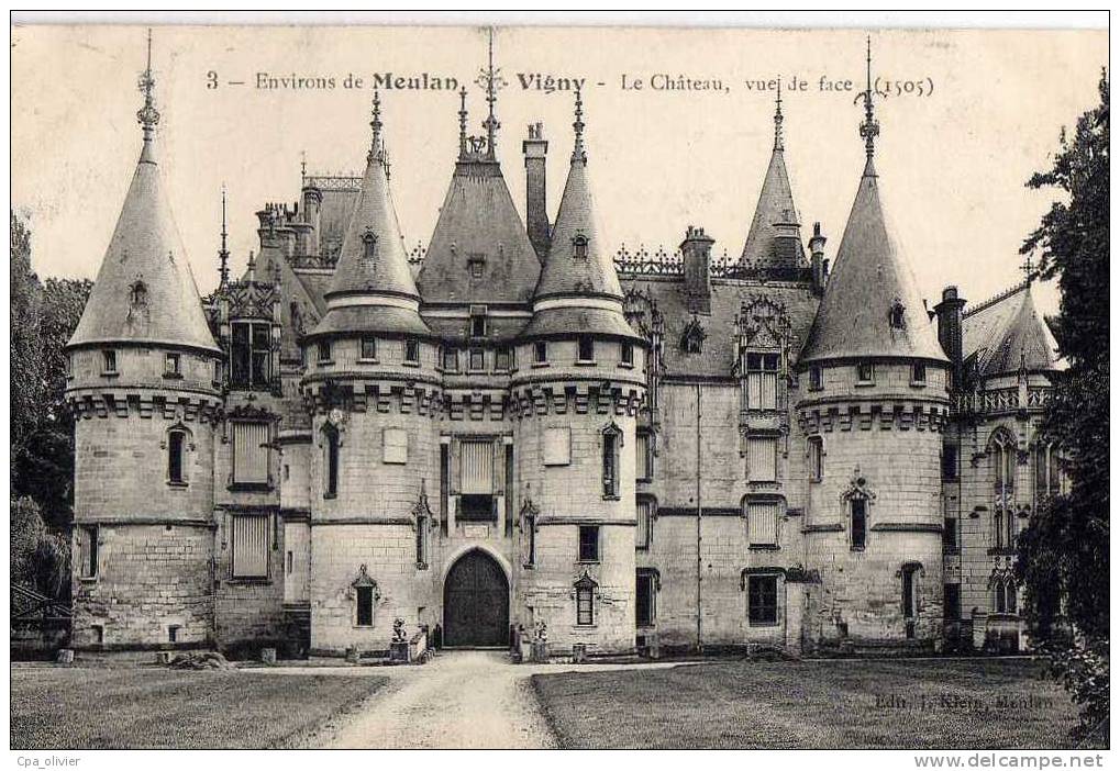 95 VIGNY Chateau, Vue De Face, Ed Klein 3, Environs De Meulan, 1907 - Vigny