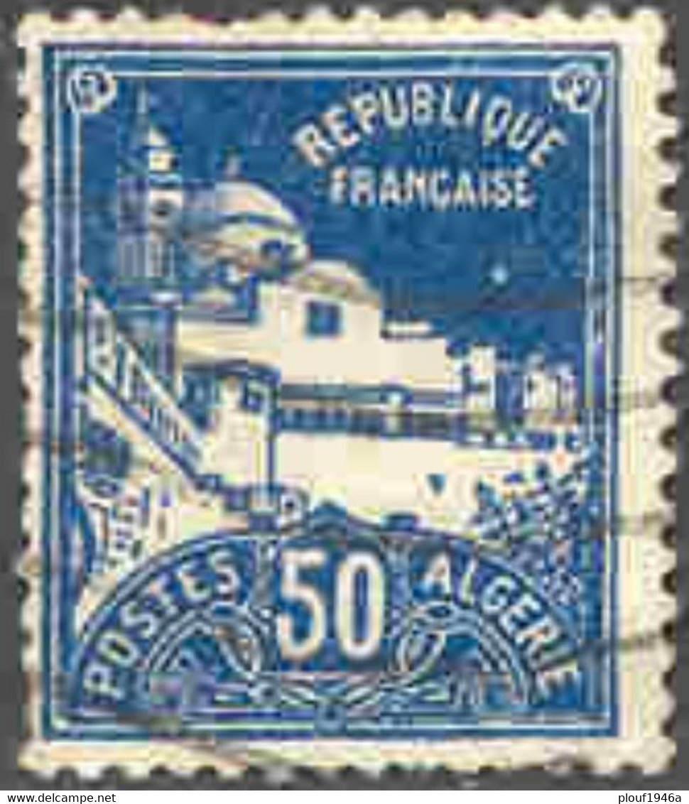 Pays :  19 (Algérie Avant 1957)   Yvert Et Tellier N°:  47 (o) Bleu Foncé - Gebruikt