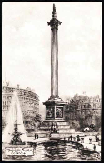 Trafalgar Square, London, U.K. - Artist Signed Jotter - Trafalgar Square