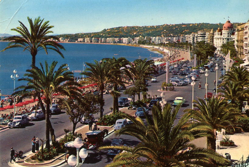 NICE  -  La Promenade Des Anglais   (la Carte A Voyagé En 1975) - Cafés, Hôtels, Restaurants
