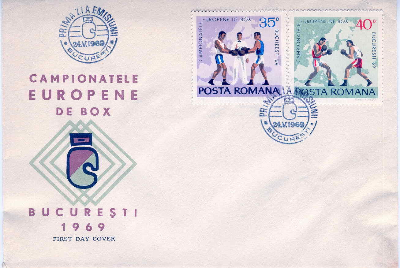 BOXE FDC ROUMANIE 1969 CHAMPIONNATS D'EUROPE DE BOXE - Boksen