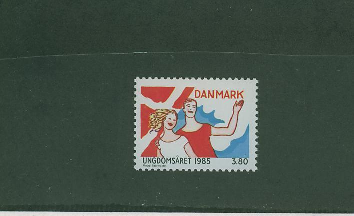 3S0074 Année Internationale De La Jeunesse Jeunes Gens Et Drapeau 837 Danemark 1985 Neuf ** - Other & Unclassified