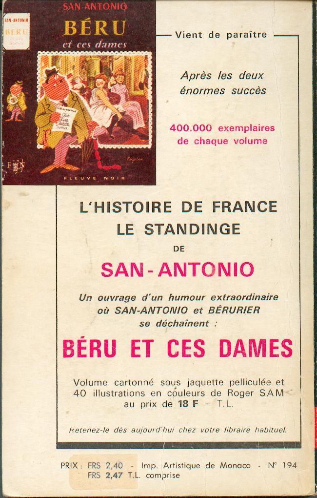 SAN-ANTONIO  " SAN-ANTONIO MET LE PAQUET "  N° 194   DE  1967 - San Antonio