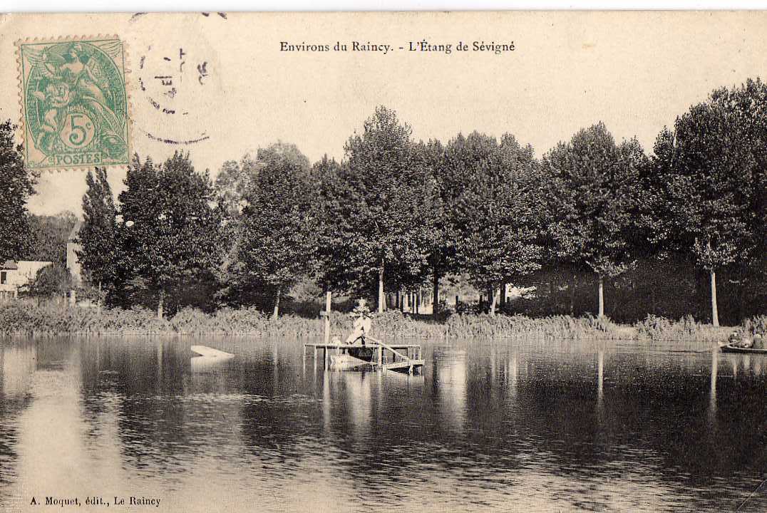93 LE RAINCY Etang De Sévigné, Animée, Pecheur, Ed Moquet, 1906 - Le Raincy
