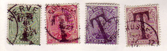 BELGIQUE Emission 1915 4 Val T De Taxe - Timbres