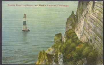 Beachy Head Lighthouse And Devil's Chimney, Eastbourne, U.K. - Eastbourne