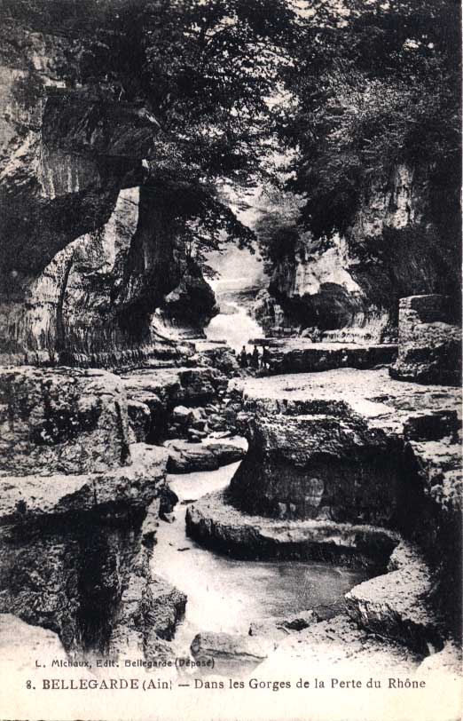 CPA Bellegarde (01, Ain) Dans Les Gorges De La Perte Du Rhône , Petite Animation, 1919. Edit Michaux à Bellegarde - Bellegarde-sur-Valserine