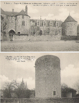 4 CARTES POSTALES  SUR LE CHATEAU - Dourdan