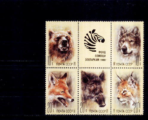 C2838 - Russie 1988 - Yv.no.5558/62 Neufs** - Ours